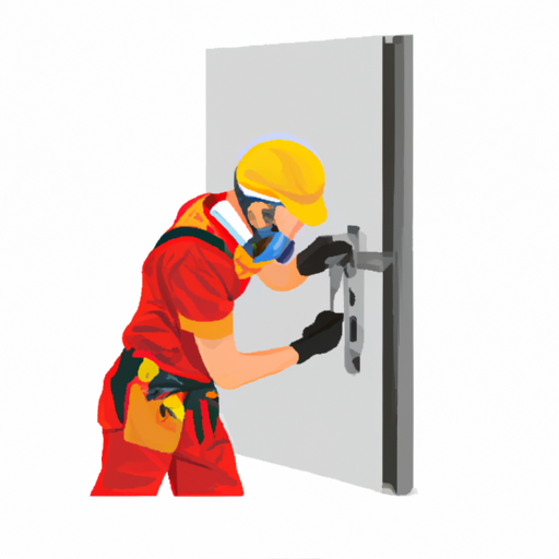 מפצח דלתות מיומן בפעולה, משתמש בכלים מיוחדים לפתיחת הדלת בצורה בטוחה.
